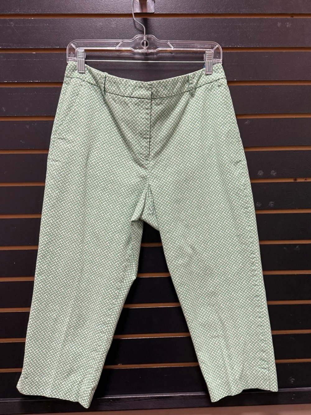 Talbots Heritage Green Print Capri Pants Size 8 Career